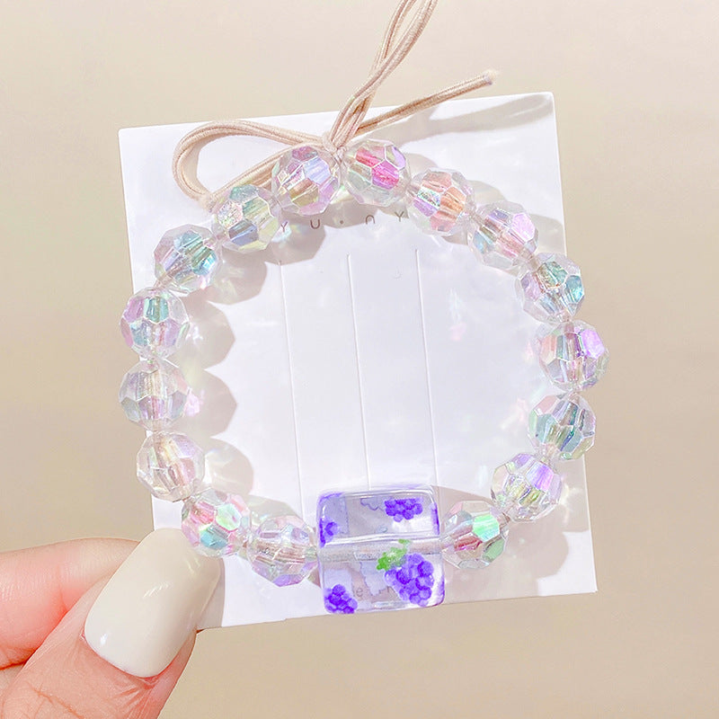Pulsera de lazo de pelo al por mayor pulsera de cuentas de plástico de dibujos animados de doble propósito